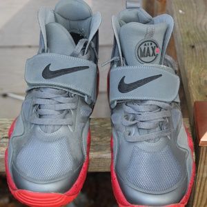 NIKE MEN AIR MAX EXPRESS TRAINERS COOL GREY/RED